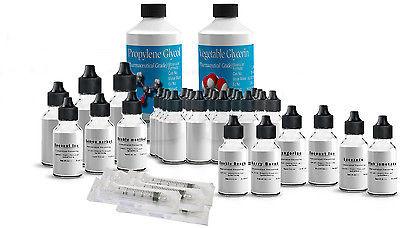 Large DIY E Liquid mixing Kit  with 9 fruitty flavour concentrates